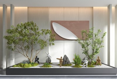 室内盆栽植物造景3D模型下载